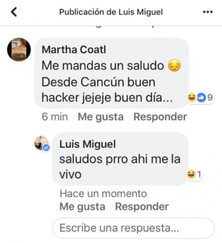 Hackean cuenta de Facebook de Luis Miguel