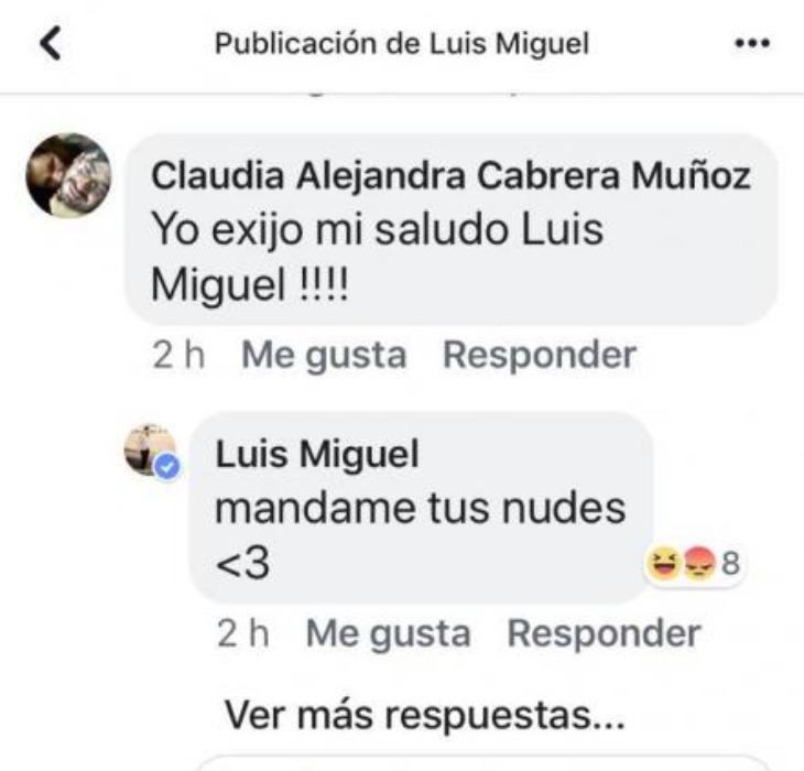 Hackean cuenta de Facebook de Luis Miguel