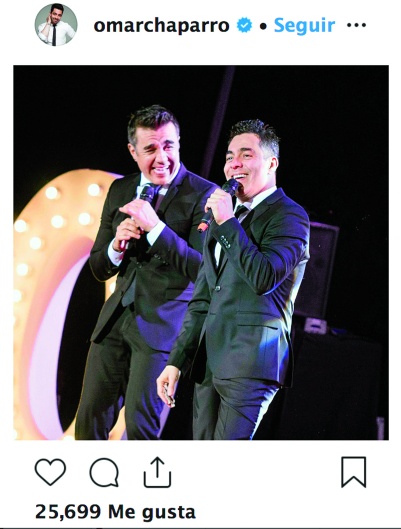 BUENA DUPLA. Comparte créditos con su gran amigo Adrián Uribe, con quien ha trabajado en otros proyectos. Foto: Instagram