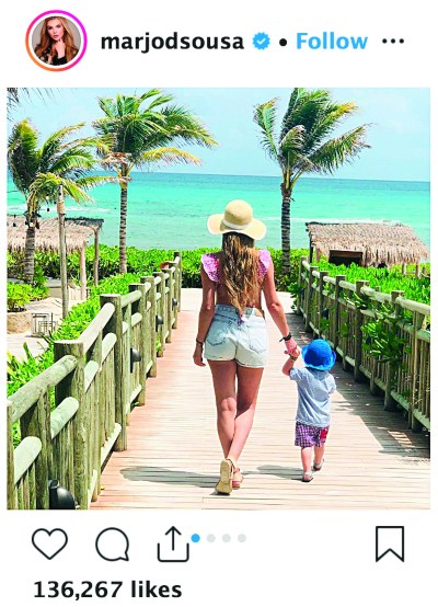 Marjorie de Sousa y Matías. Foto: Instagram