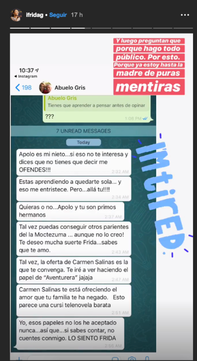 Captura de pantalla. Instagram @ifridag
