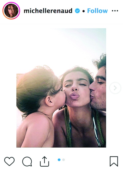 Marcelo, Michelle Renaud y Danilo Carrera. Foto: Instagram
