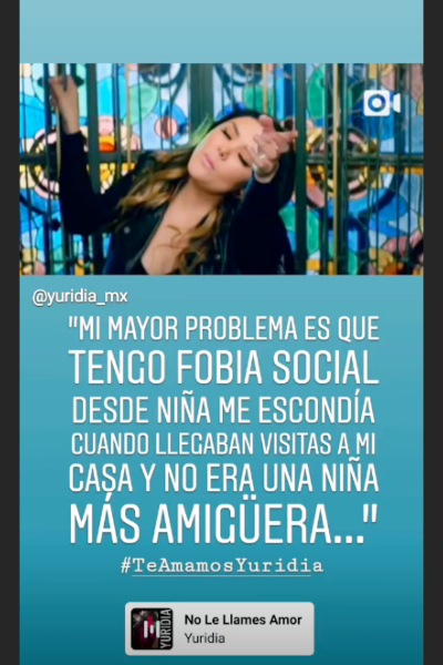 Captura de pantalla, Instagram Stories @yuridia_mx