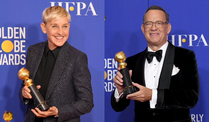 Tom Hanks / Ellen DeGeneres. Fotos: Getty Images