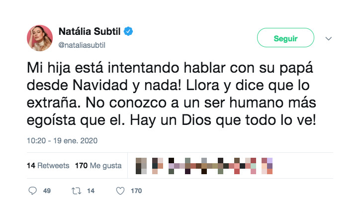 Natália Subtil. Foto: Twitter