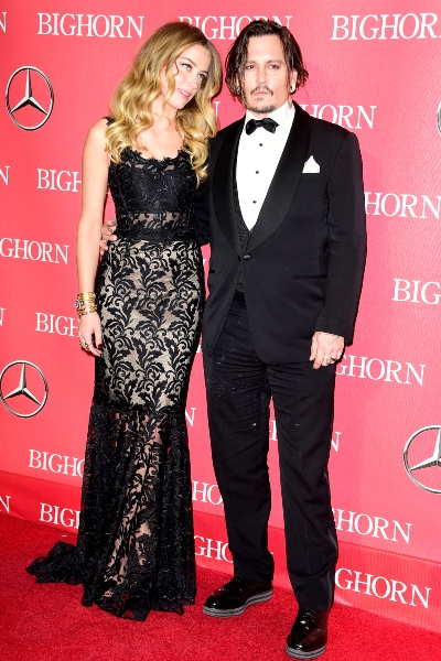Amber Heard y Johnny Depp en enero de 2016. Foto: Getty Images