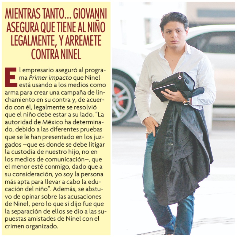 Gustavo Adolfo Infante denuncia amenazas del ex de Ninel Conde, Giovanni Medina