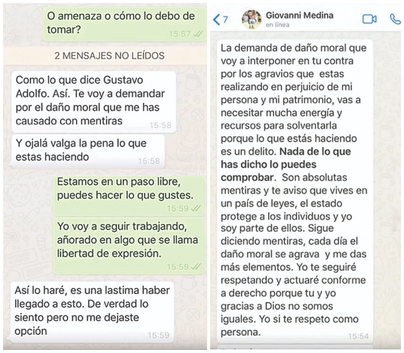 Gustavo Adolfo Infante denuncia amenazas del ex de Ninel Conde, Giovanni Medina