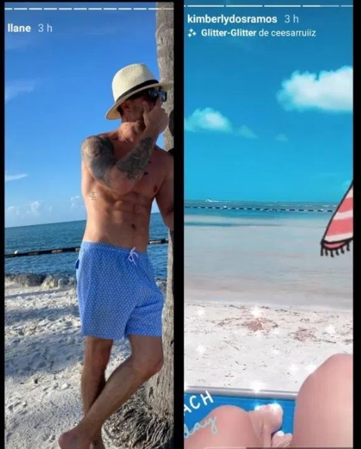 Llane y Kimberly Dos Ramos ne la playa. Foto: Instagram