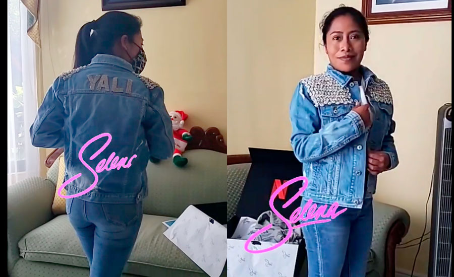 Yalitza con la chamarra de Selena