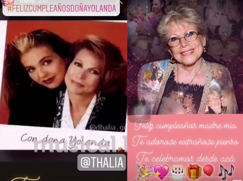 Thalía recuerda a su fallecida mamá con tiernas fotos