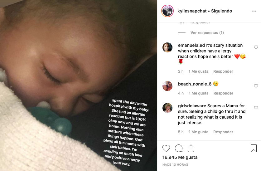Stormi, la hija de Kylie Jenner, fue hospitalizada el fin de semana