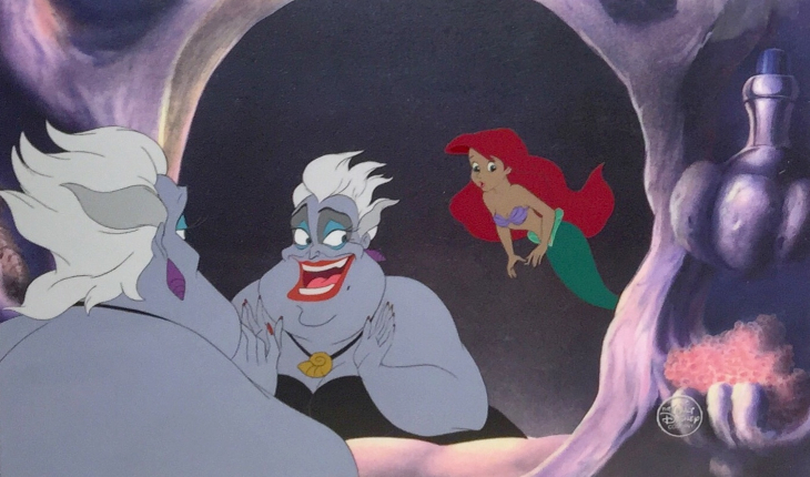 Escena de La Sirenita, 1989, Ariel y Úrsula. Foto: Disney Studios