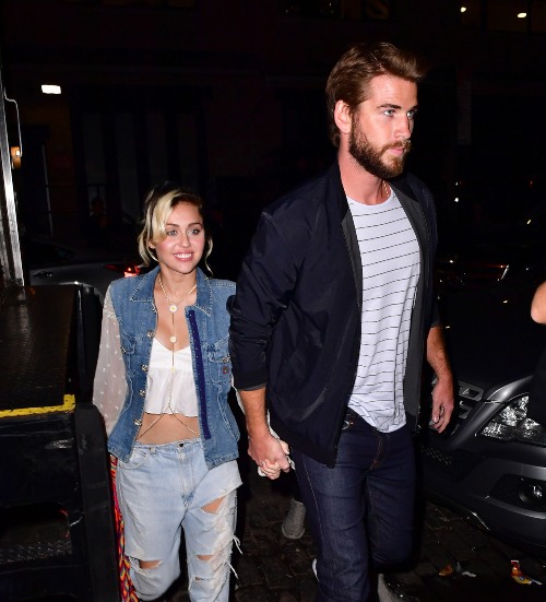 Miley Cyrus y Liam Hemsworth. Foto: Getty Images
