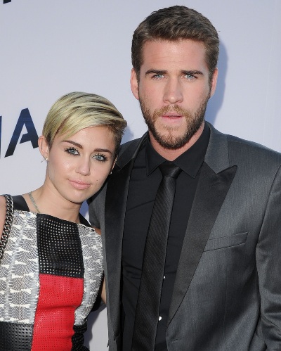 Miley Cyrus y Liam Hemsworth. Foto: Getty Images