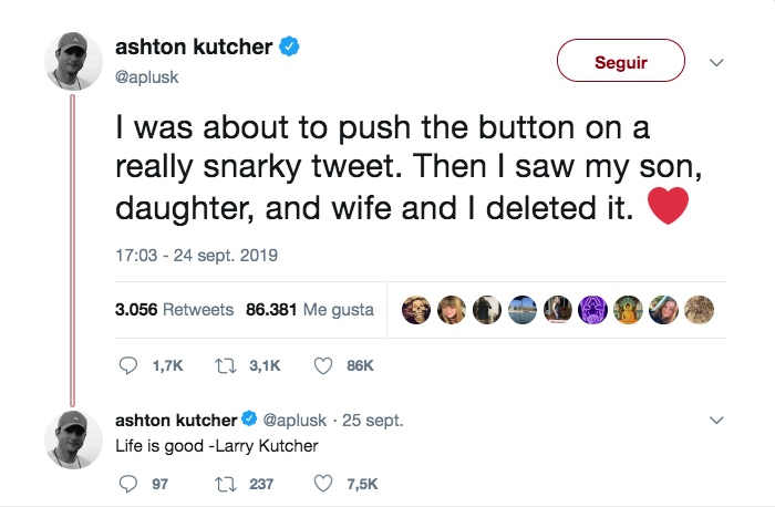 Ashton Kutcher. Foto: Twitter @aplusk